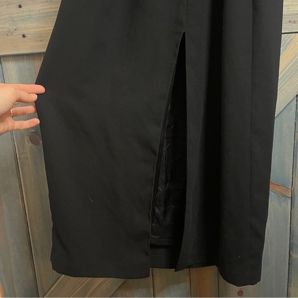 90s Vintage Black Sheath Halter Maxi Dress Size 14 - Picture 9 of 10